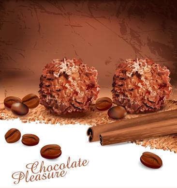 realistic chocolate modern background vector