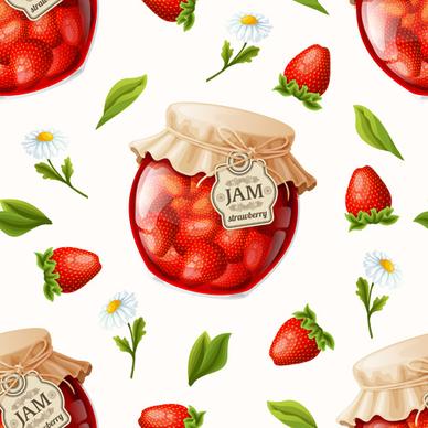 jam glass jar seamless pattern vector