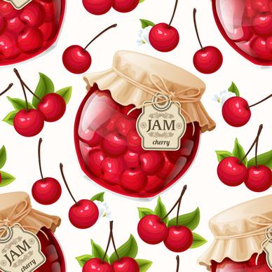 jam glass jar seamless pattern vector