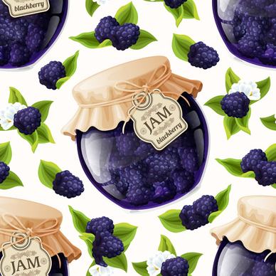 jam glass jar seamless pattern vector