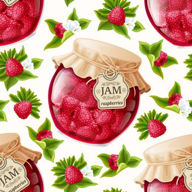 jam glass jar seamless pattern vector