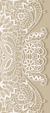 white lace with colored background vector set