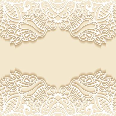 white lace with colored background vector set