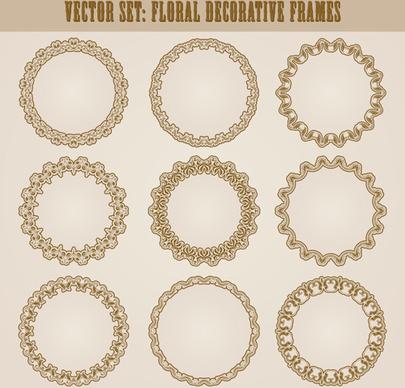 vintage floral decorative frames vector