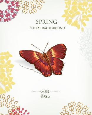 butterflies and spring background vector