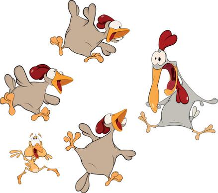 amusing cartoon birds vector design