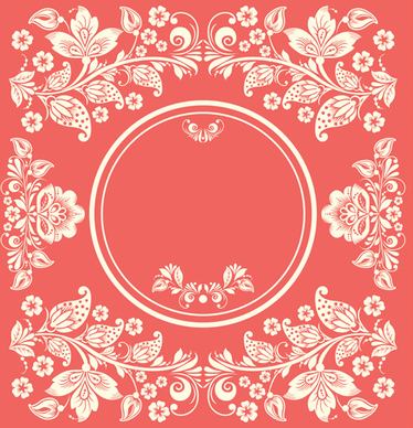 vintage floral with pink background vector