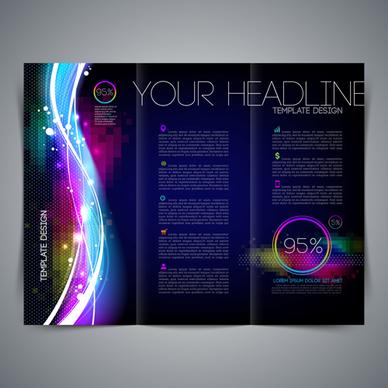 dark blue style brochure cover vector