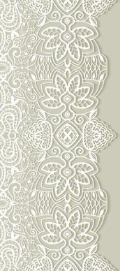 white lace with colored background vector set