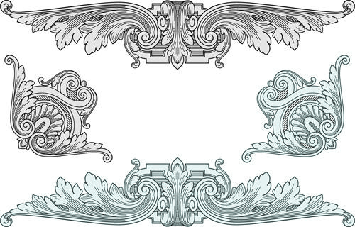 classical medieval border frame vector