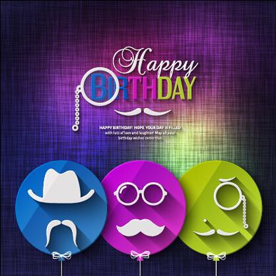 flat balloon with happy birthday background vector