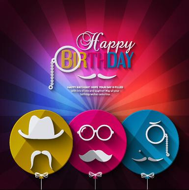 flat balloon with happy birthday background vector