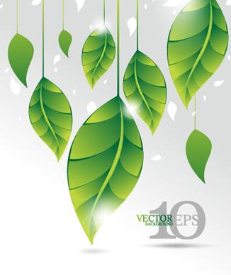 bright green leaves backgrounds vector graphics