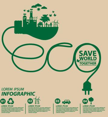 save world eco environmental protection template vector