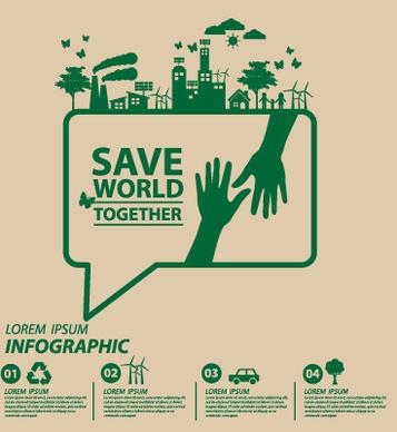 save world eco environmental protection template vector