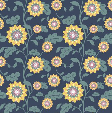 classical flowers pattern seamless vector set