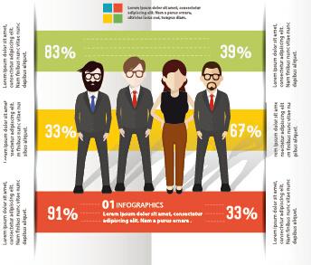 infographic elements with businessman vector template