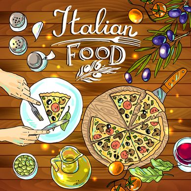 hand drawn food vintage background art