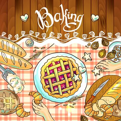 hand drawn food vintage background art