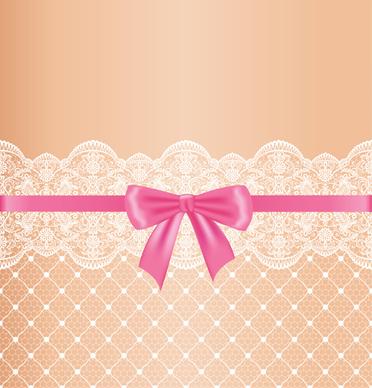 ornate bow with lace background vector