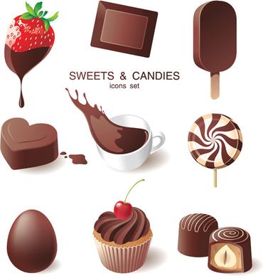 chocolate sweet and candies vector illustration