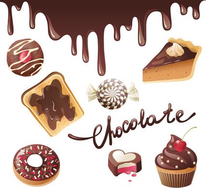 chocolate sweet and candies vector illustration