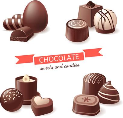 chocolate sweet and candies vector illustration