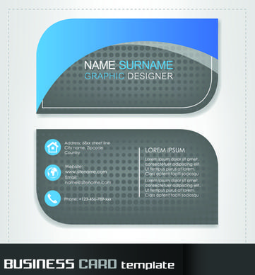 rounded business cards template vector