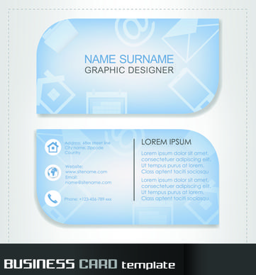 rounded business cards template vector