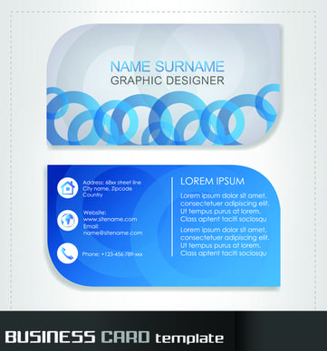 rounded business cards template vector