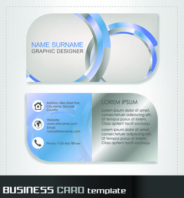 rounded business cards template vector