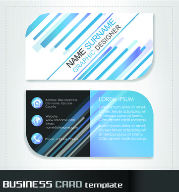 rounded business cards template vector