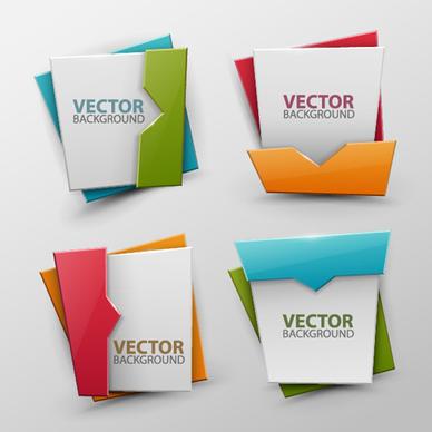 colored origami banner shiny vector