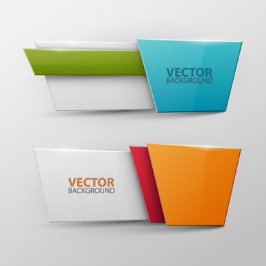 colored origami banner shiny vector