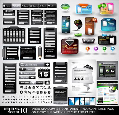 vector business website elements kit set