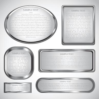 silver metal frame vector banner