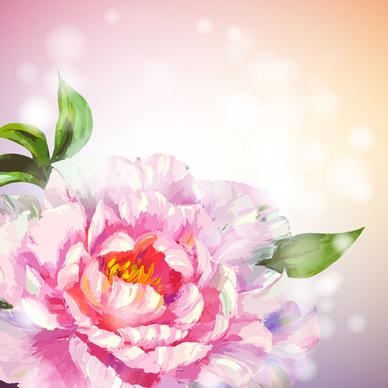 beautiful flower with pink backgrounds vector