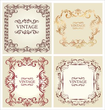 ornament frames vintage style vector