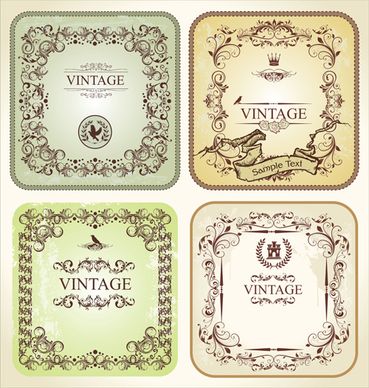 ornament frames vintage style vector