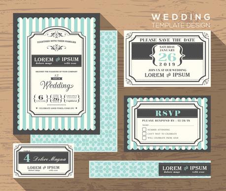 wedding template design elements kit vector