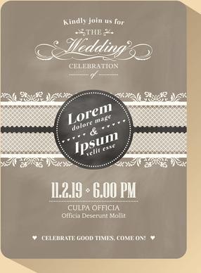 vintage wedding invitation cards vectors