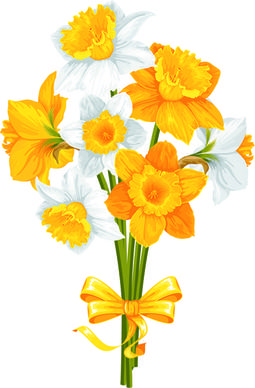 yellow and white flowers vector