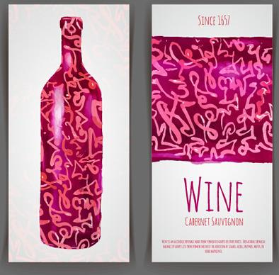 watercolor wine stickers creative vector