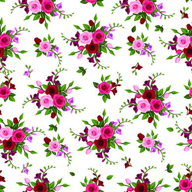 vintage roses vector seamless pattern