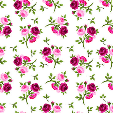 vintage roses vector seamless pattern