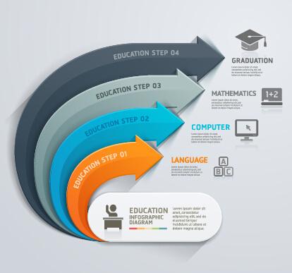 abstract arrow business infographics vector