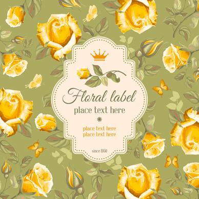 retro flower with vintage background vector