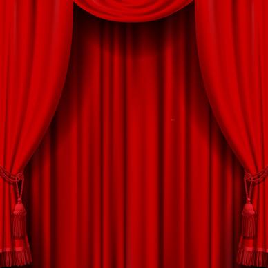 luxurious curtains colored vector