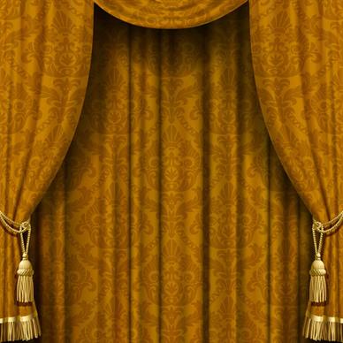 luxurious curtains colored vector