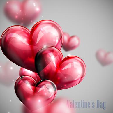 red heart shapes balloon valentine background